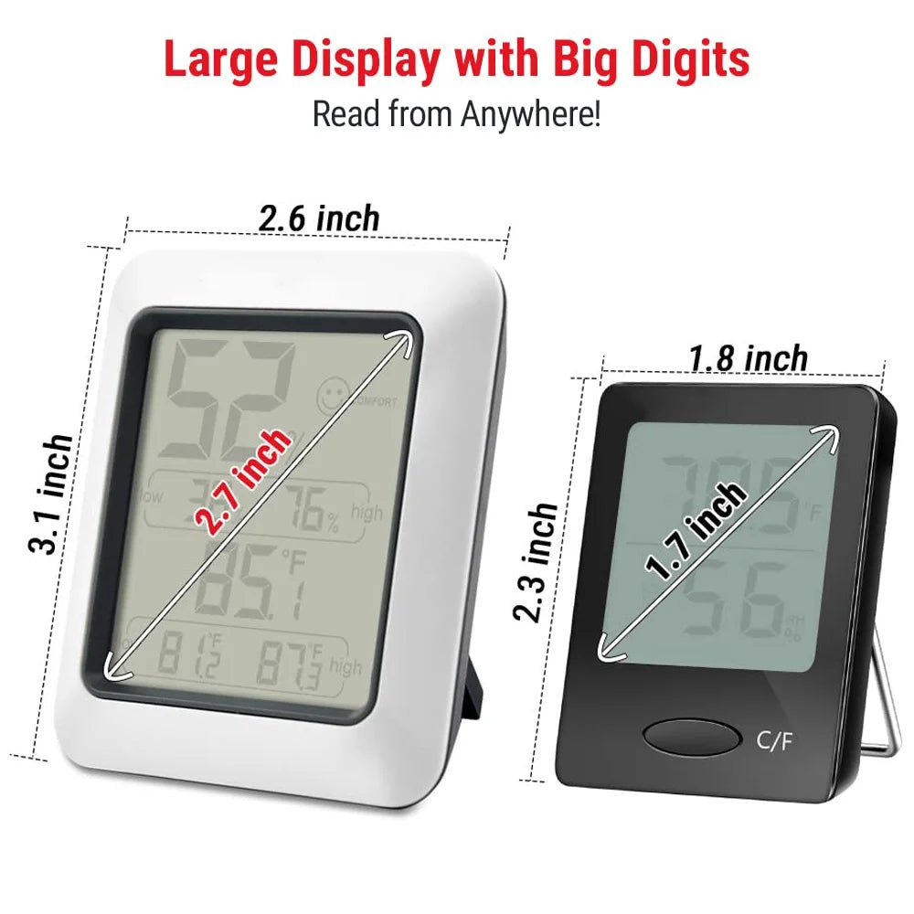ALLJOY Digital Hygrometer Indoor Thermometer Room Thermometer and Humidity Gauge with Temperature Humidity Monitor