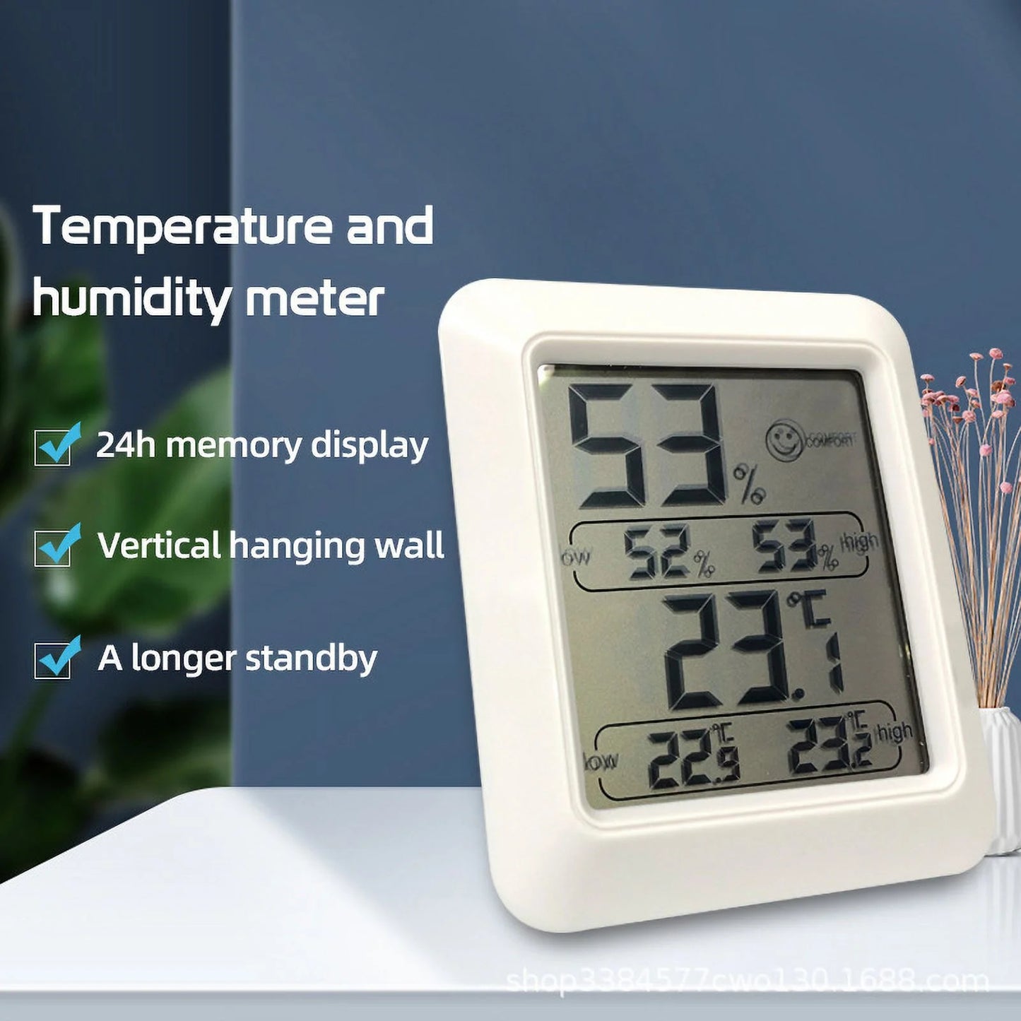 ALLJOY Digital Hygrometer Indoor Thermometer Room Thermometer and Humidity Gauge with Temperature Humidity Monitor