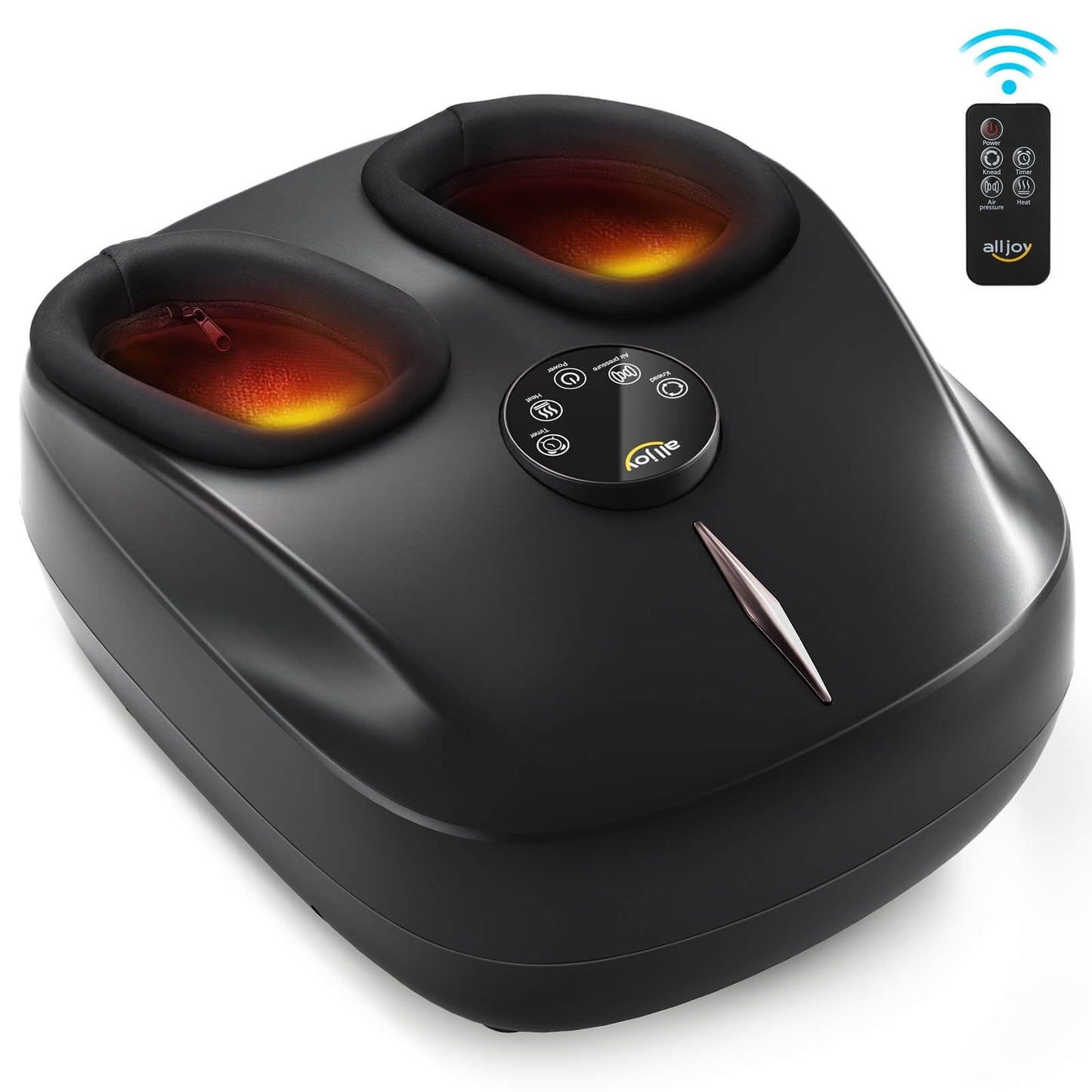 ALLJOY Foot Massager Machine with Heat, Rolling, Compression and Timer, Deep Kneading Shiatsu Massager, Electric Foot Massager for Neuropathy and Plantar Fasciitis, Relax for Home or Office Use Gift
