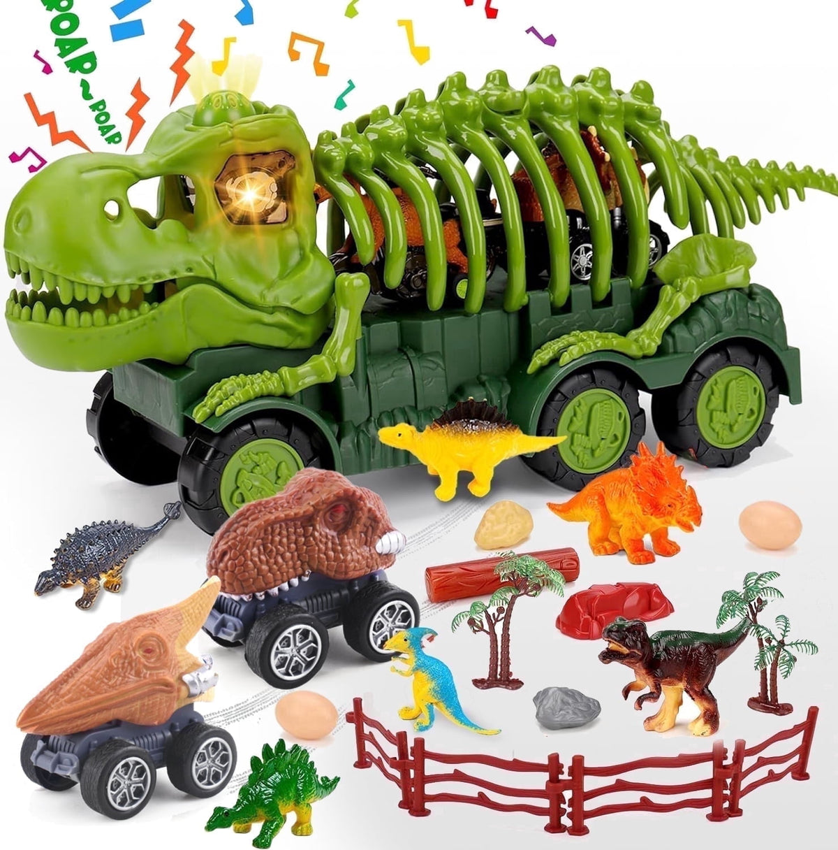 ALLJOY Dinosaur Toys for Kids 3-7 Dino Monster Trucks Car Toys,Christmas Gift for Boys