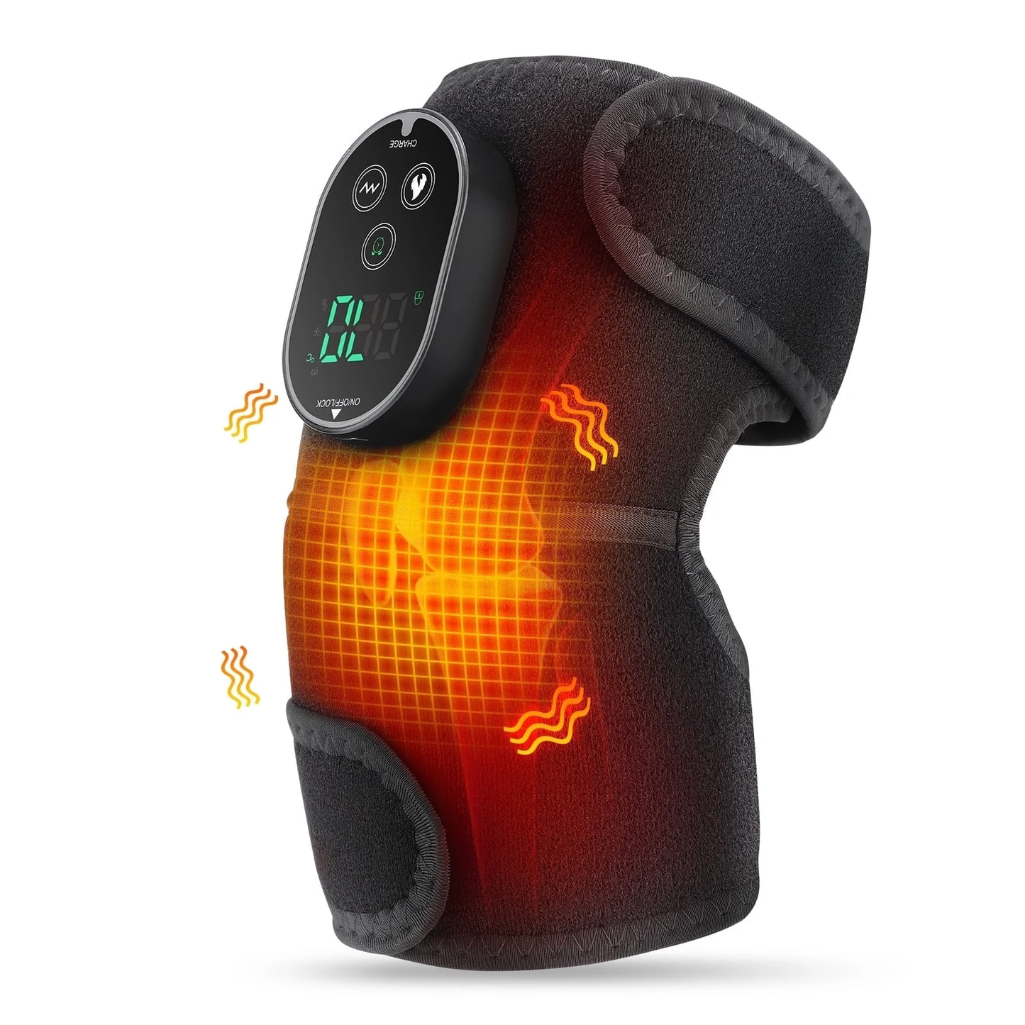 ALLJOY Knee Massager with Heat and Vibration, 3 in 1 Heating Pad for Knee Shoulder Elbow, 6 Heat Levels & 3 Vibration Modes, Cordless Joint Pain Relief, Gift for Men Women, 1 Pack