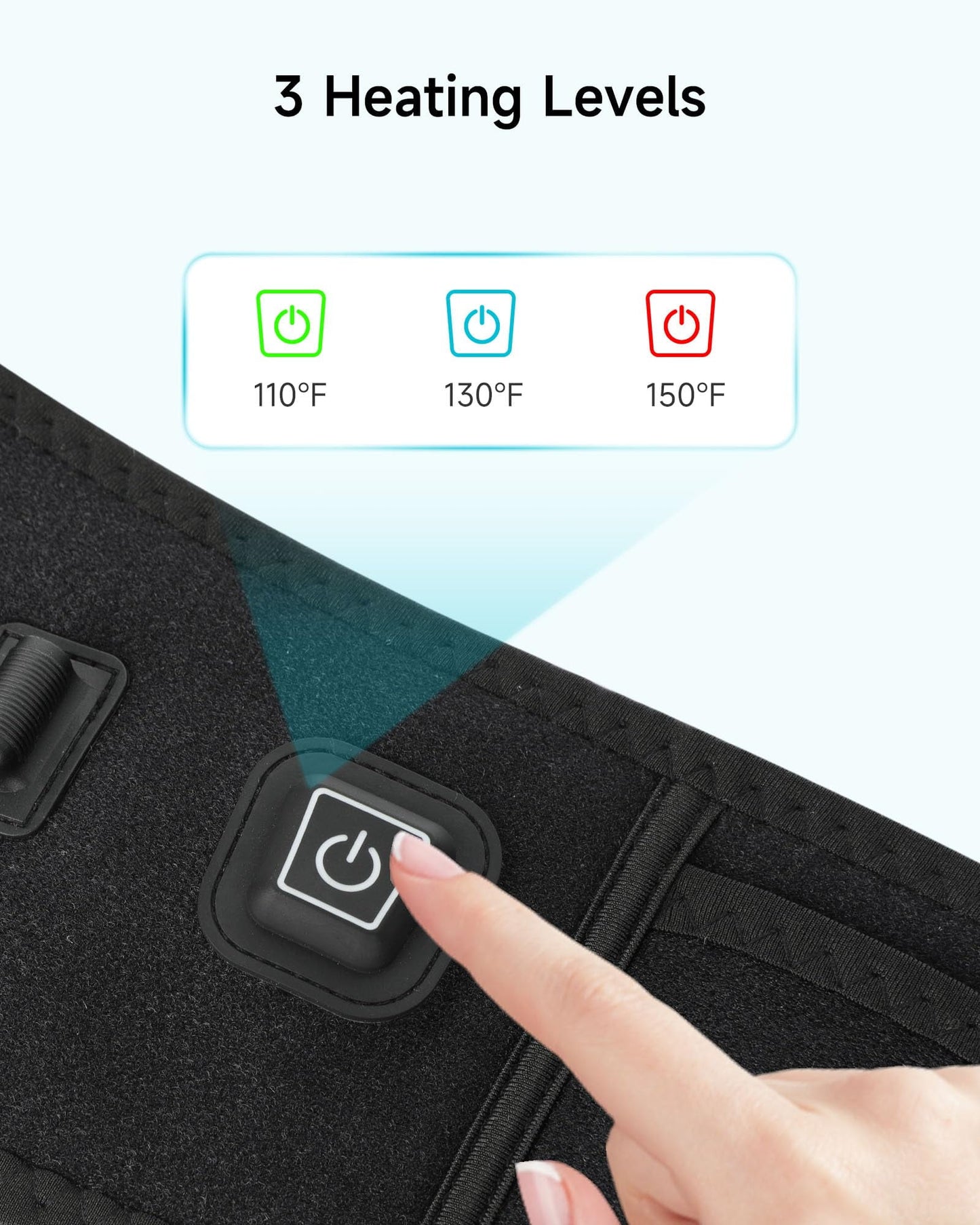 ALLJOY Portable USB Cordless Heating Pad for Back Pain Relief, with USB Connector for Travel/Car, Auto Shut Off & 3 Heating Levels, Heating Pad for Abdomen Cramps, Back, Shoulder, Leg