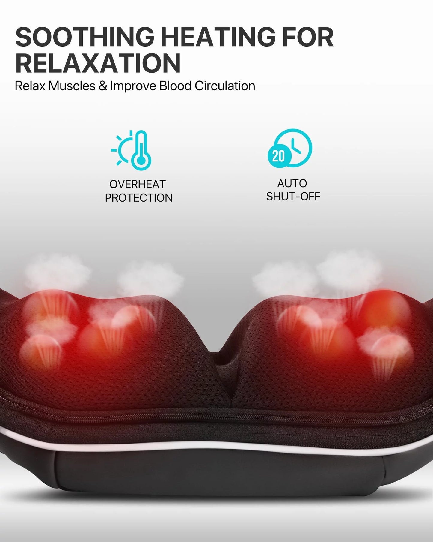 ALLJOY Shiatsu Shoulder and Neck Massager with Heating, Electric Deep Tissue 3D Kneading Massager to Relieve Whole Body Muscle Pain, Use at Home, Car, Office
