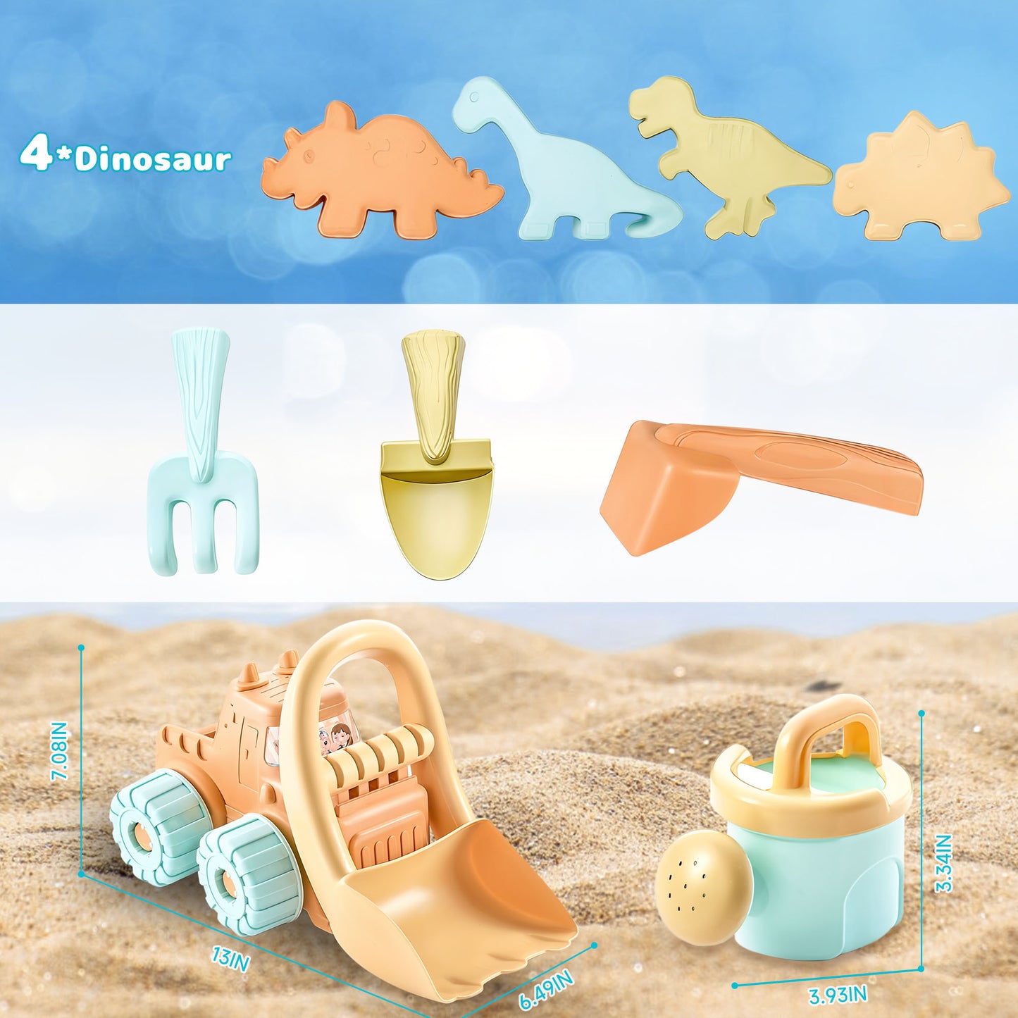 ALLJOY 9PCS Beach Sand Toys