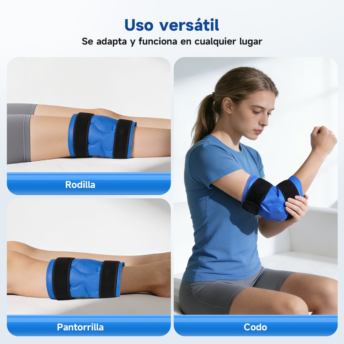 ALLJOY Knee Ice Pack Wrap, Ice Pack for Knee Pain Relief, Long-Lasting Knee Wrap Ice Pack for Knee Injuries for Pain Relief, Swelling, Bruises (13"X10.6")