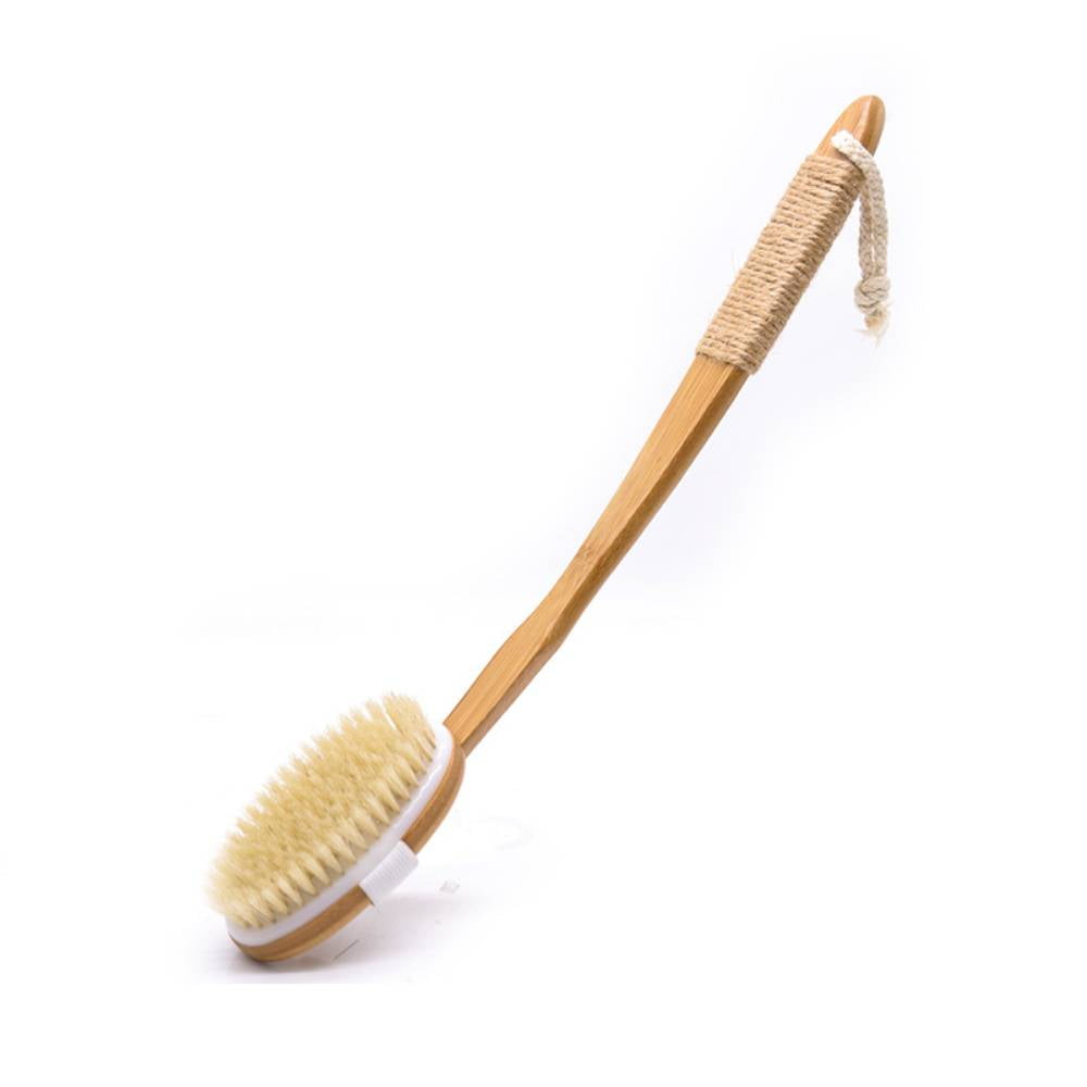 ALLJOY Extra Long Wooden Bath Brush loofah - Curved