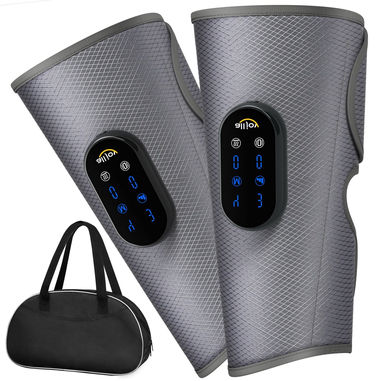 ALLJOY Calf Massager Cordless with Heat and Vibration, Leg Massager Wireless for Circulation and Pain Relief Arm Massager with 3 Modes Intensities, Gifts for Mom Dad, Friends, Athletes (A Pair)