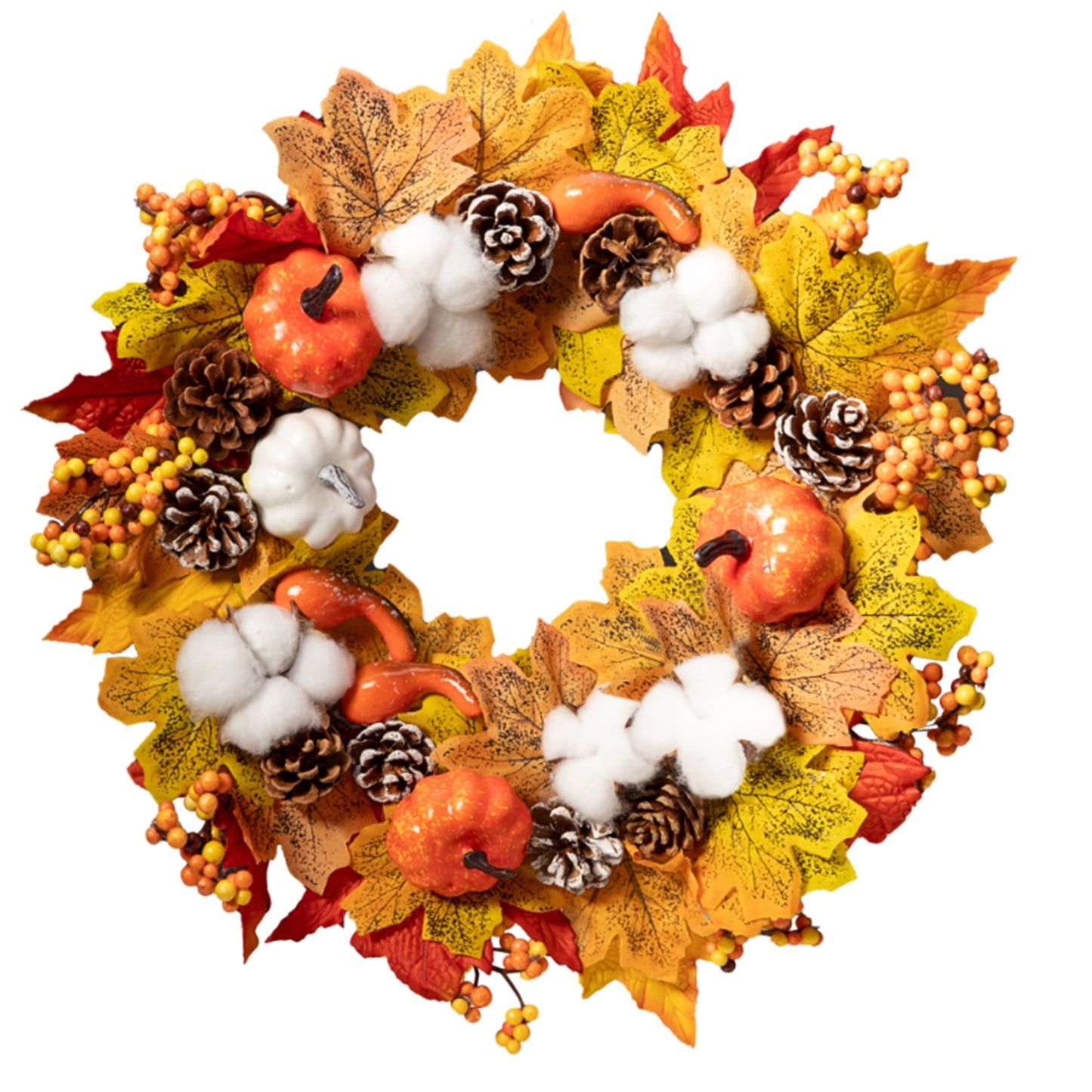 ALLJOY Fall Harvest Door Wreath Halloween Pumpkin Decoration Porch