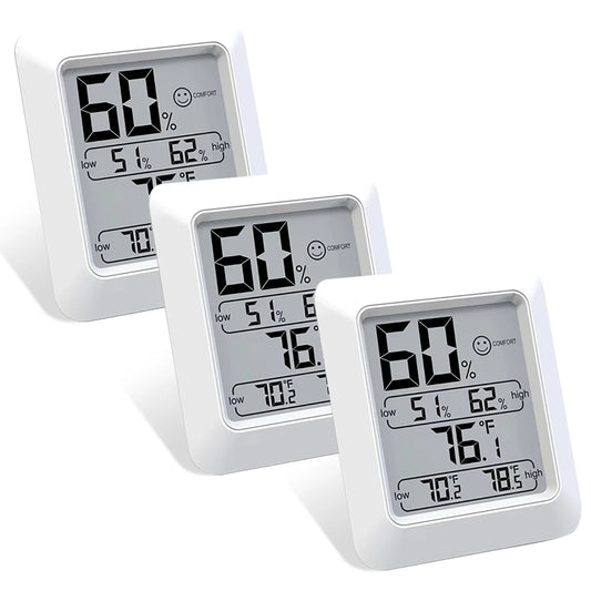 ALLJOY Digital Hygrometer Indoor Thermometer Room Thermometer and Humidity Gauge with Temperature Humidity Monitor