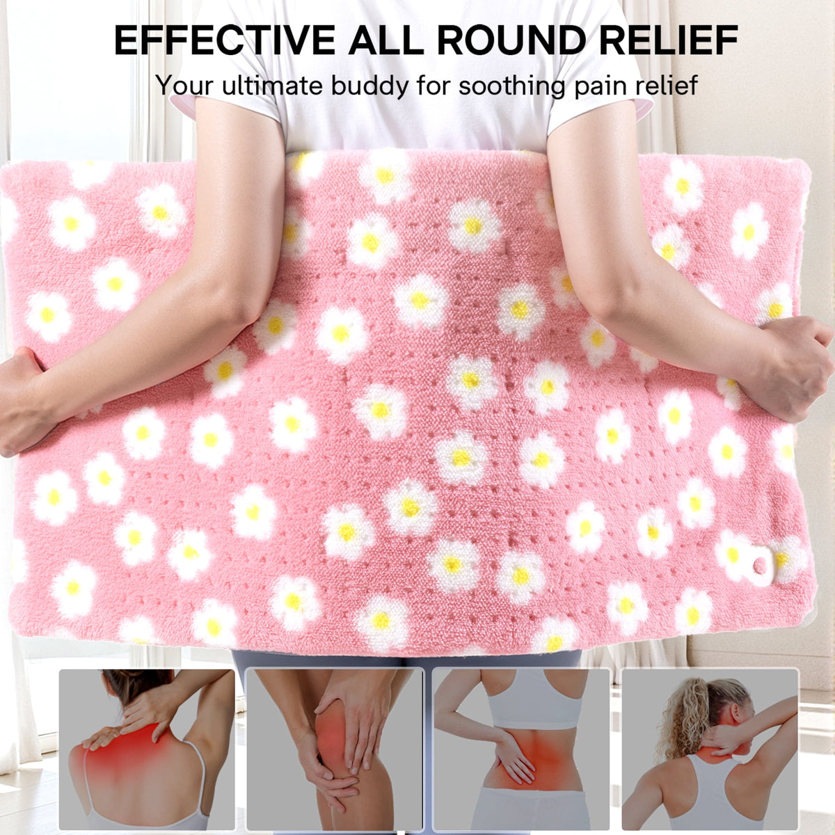 ALLJOY Heating Pad, Extra Large 33"x17" Electric Heat Pad for Back, Neck, and Shoulder Pain Relief, King Size