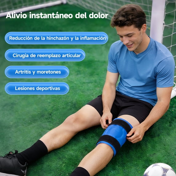 ALLJOY Knee Ice Pack Wrap, Ice Pack for Knee Pain Relief, Long-Lasting Knee Wrap Ice Pack for Knee Injuries for Pain Relief, Swelling, Bruises (13"X10.6")