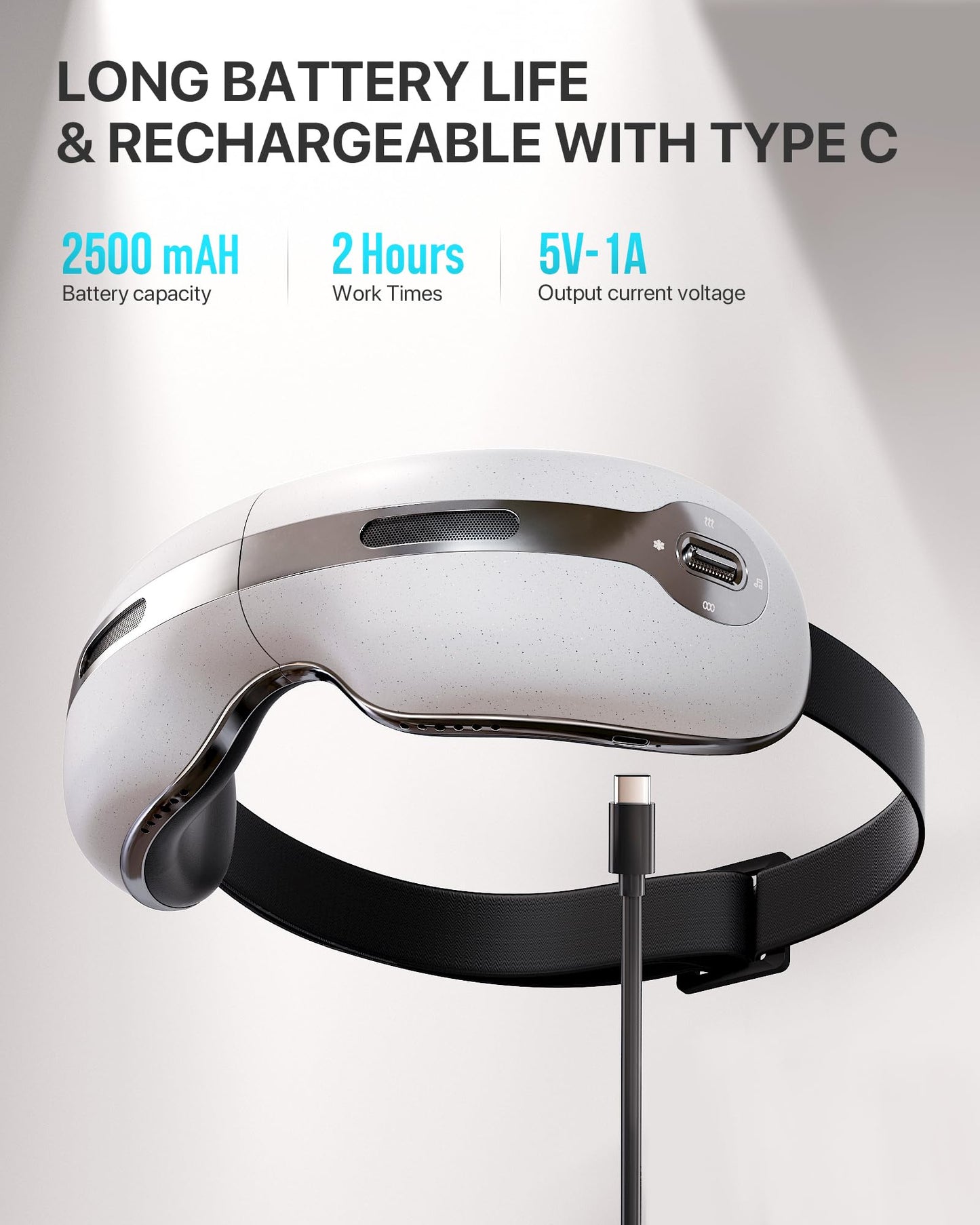 ALLJOY Eye Massager with Heat and Cooling for Migraines, Dry Eyes, and Dark Circles - Rechargeable Bluetooth Music Heated Eye Mask Massager for Sleeping and Relaxing - Ideal Gifts for Men/Women