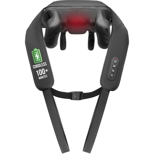 ALLJOY Neck and Shoulder Massager with Heat, Cordless Shiatsu 6D Deep Tissue Kneading Massage for Neck
