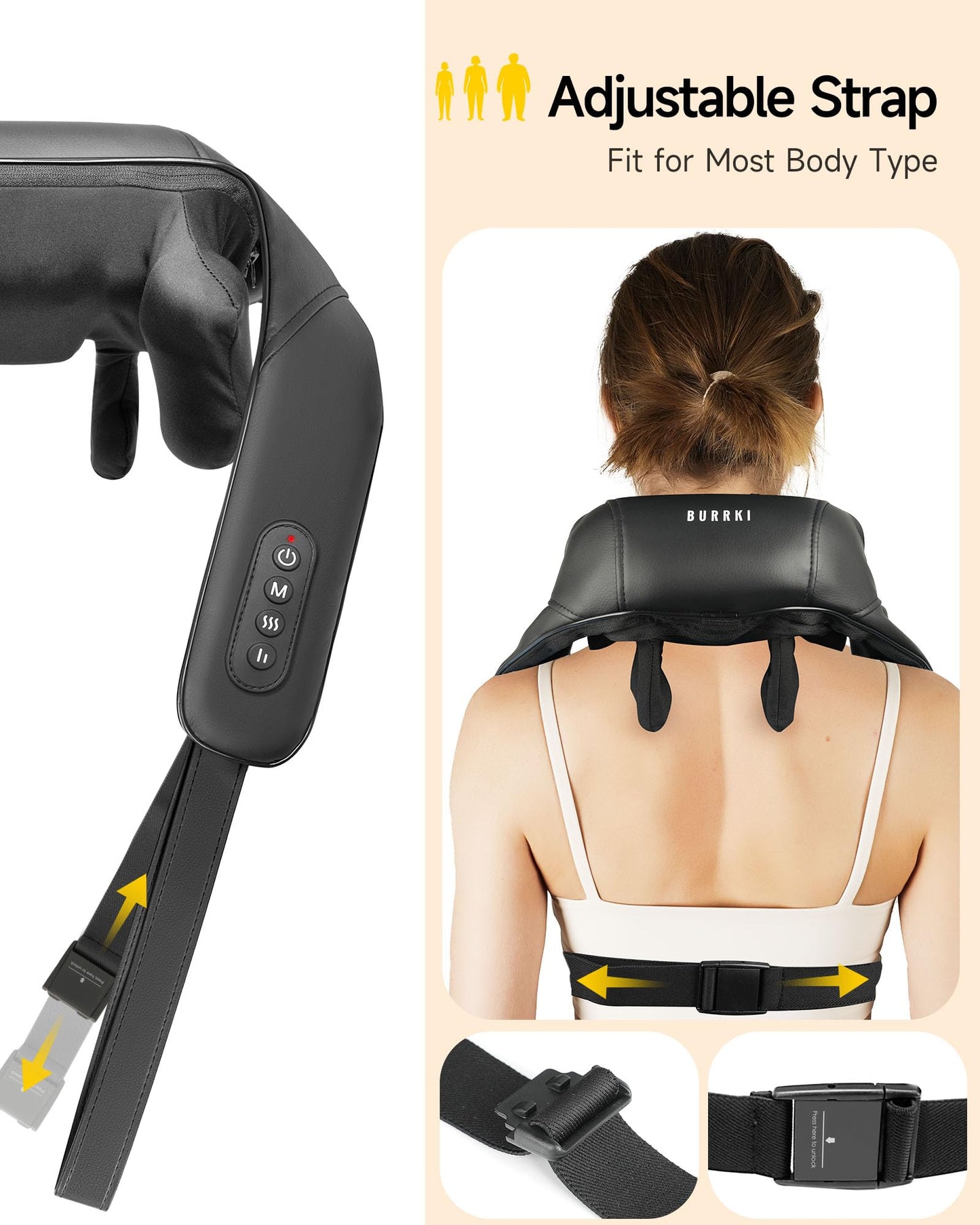 ALLJOY Neck and Shoulder Massager with Heat, Cordless Shiatsu 6D Deep Tissue Kneading Massage for Neck