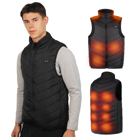 ALLJOY Heated Puffer Vest for Men and Women, Unisex Electric Heated Jacket, Outdoor Hiking Vest