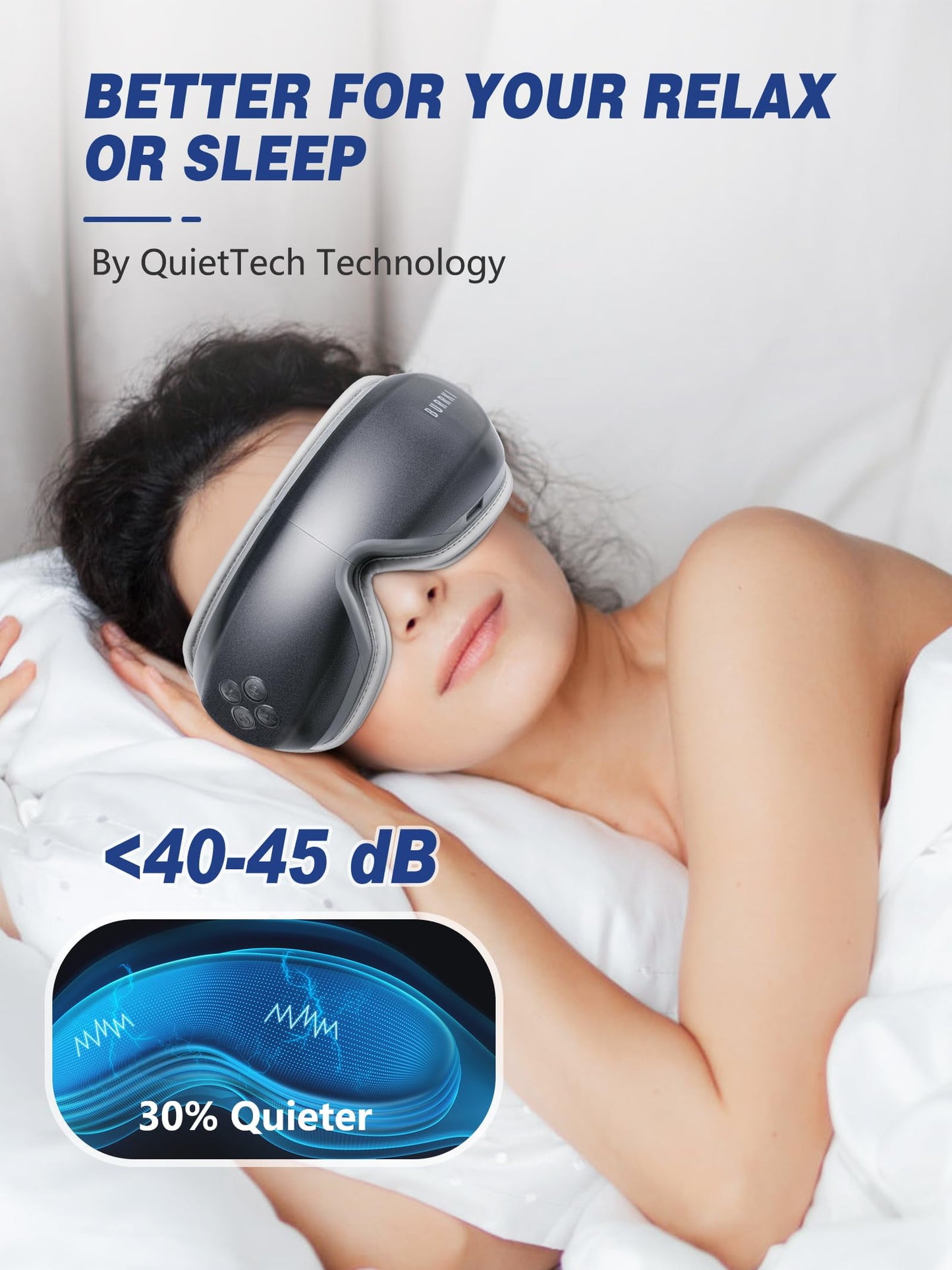 BURRKI Eye Massager with Heat, with Compression and Bluetooth