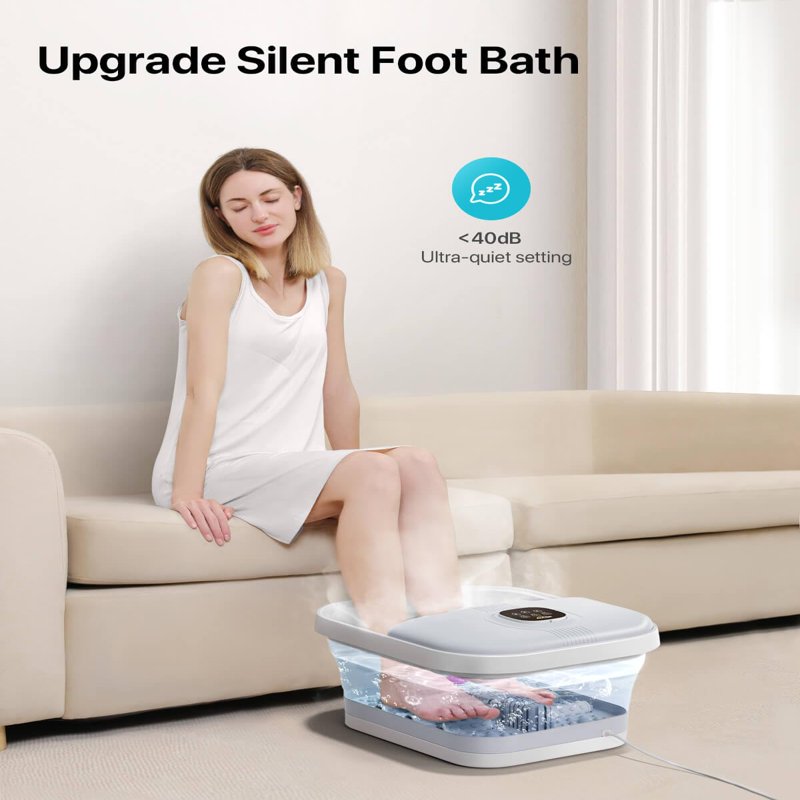 Alljoy Folding Foot Bath with Massage and Heating Function, Foot Bath