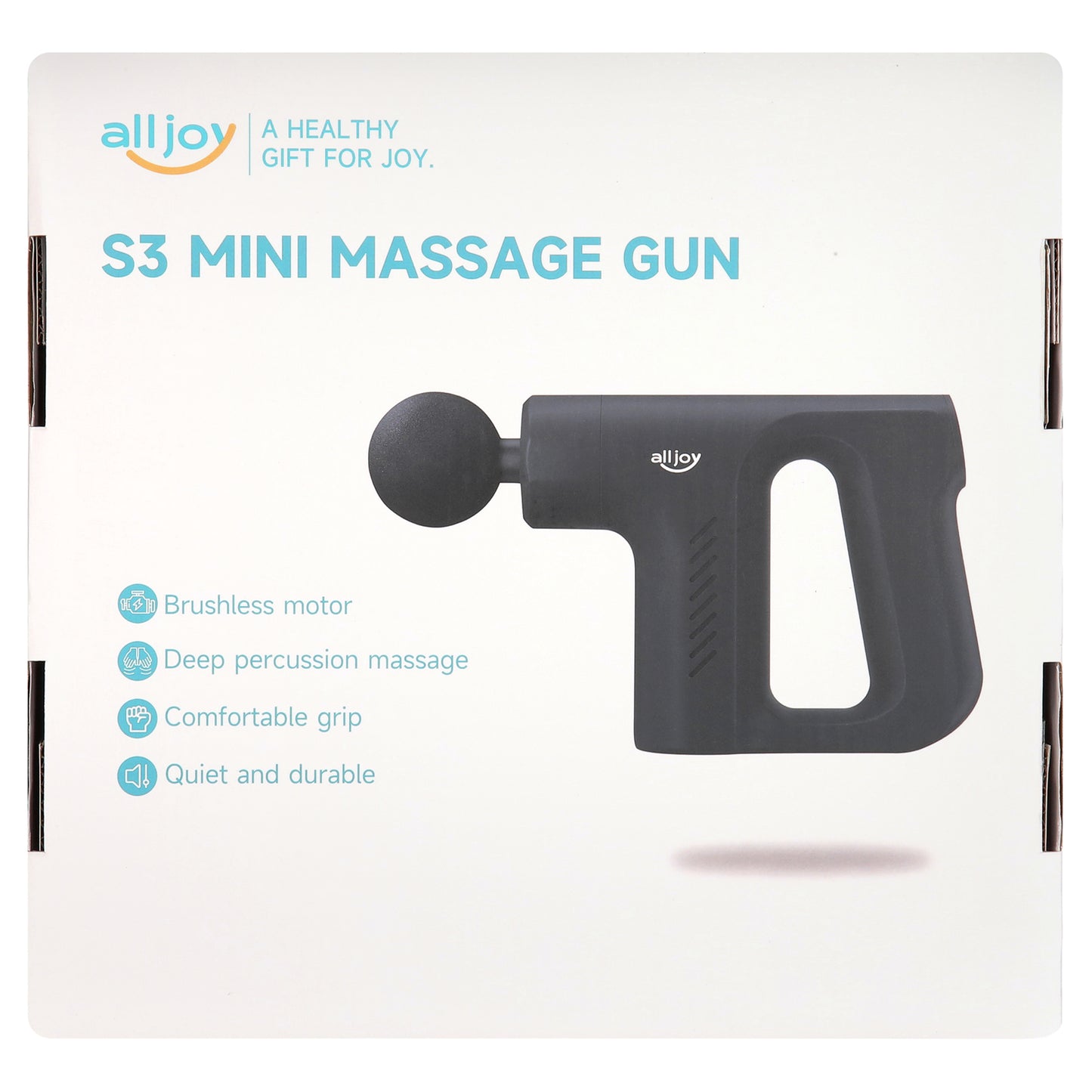 ALLJOY Mini Massage Gun - Powerful Portable Percussion Massager for Deep Tissue Pain Relief, Electric Handheld Muscle Massage Gun with Super-Quiet, 4 Interchangeable Heads