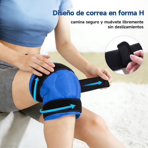 ALLJOY Knee Ice Pack Wrap, Ice Pack for Knee Pain Relief, Long-Lasting Knee Wrap Ice Pack for Knee Injuries for Pain Relief, Swelling, Bruises (13"X10.6")