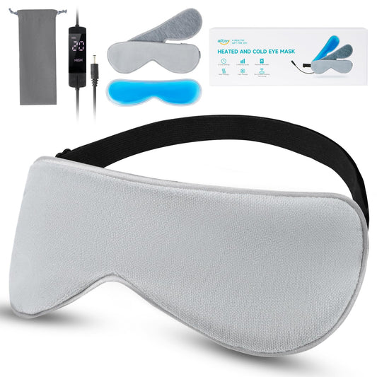 ALLJOY Heated Eye Mask for Dry Eyes with Cold Eye Mask, ALLJOY Sleep Masks for Women and Men for Stye Blepharitis Puffy Eyes, Warm Compress for Eyes with 3 Temperature 3 Timer for Home Office Travel