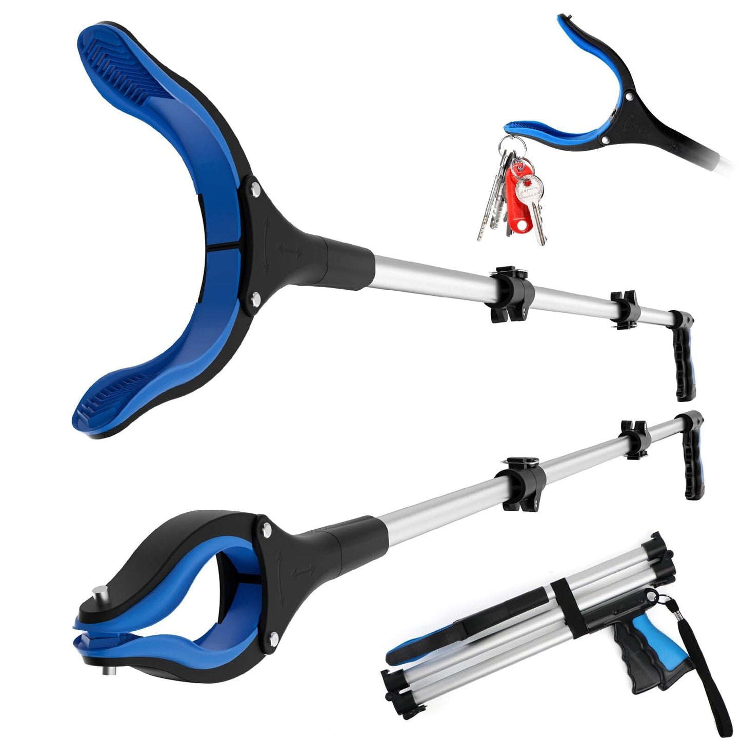 ALLJOY Reacher Grabber Tool 2 Pack, 43" Grabbers for Elderly, Lightweight Extra Long Handy Trash Claw Grabber, Mobility Aid Reaching Assist Tool for Trash Pick Up, Nabber, Litter Picker, Arm Extension