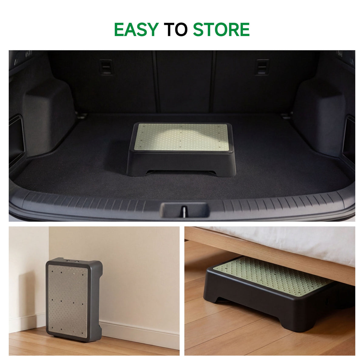 ALLJOY Adjustable Step Stool for Adults, Noctilucent Bed Step Stools, 500 LBS Capacity Non-Slip Safety Step Platform Indoor and Outdoor for Seniors and Kids, Elderly Assistance at Night