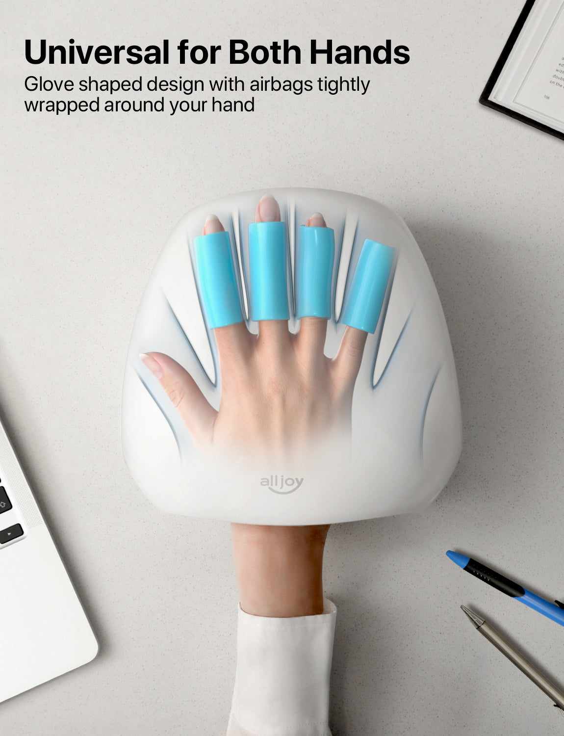 ALLJOY Cordless Hand Massager with Heat and Compression for Finger and Wrist Massager Machine for Pain Relief, Mothers Day Gifts