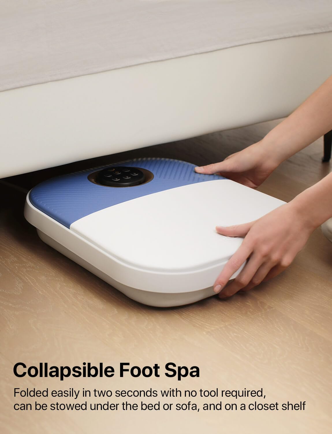 ALLJOY Collapsible Foot Spa Bath Massager with Heat, Bubble, Remote Control Shiatsu Foot Massage Soak Tub for Foot Pain Relief, with Acupressure Massage Points and Temperature Control