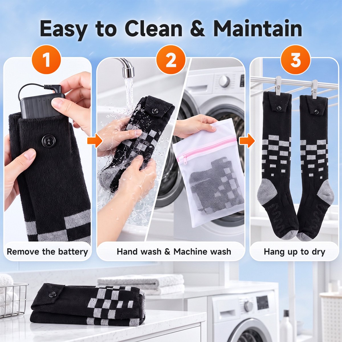 ALLJOY Heated Socks for Men Women 2*8500mAh Rechargeable Electric with APP Control Work for Hunting/Skiing/Cycling/Camping