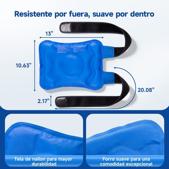 ALLJOY Knee Ice Pack Wrap, Ice Pack for Knee Pain Relief, Long-Lasting Knee Wrap Ice Pack for Knee Injuries for Pain Relief, Swelling, Bruises (13"X10.6")