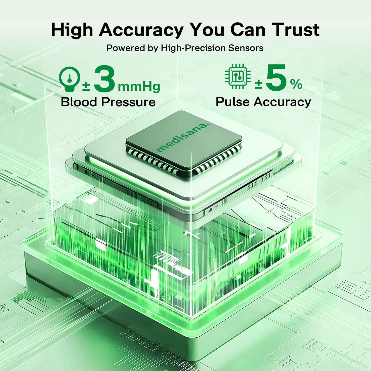 Medisana Blood Pressure Monitor: Automatic Upper Arm Machine Accurate Adjustable Digital BP Cuff Kit for Home Use Includes Batteries, Carrying Case