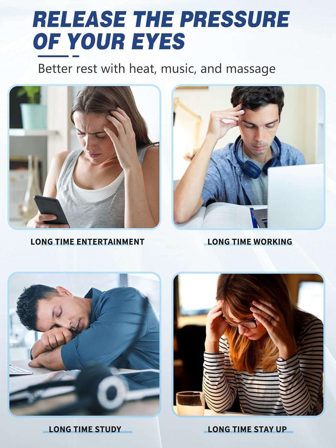 BURRKI Eye Massager with Heat, with Compression and Bluetooth