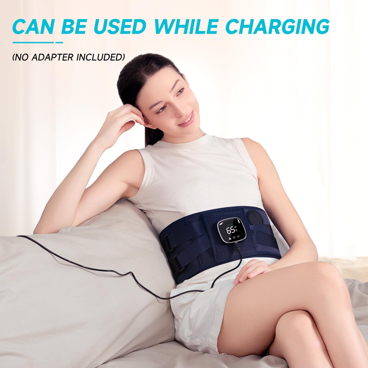 BURRKI Heating Pad with Massager, Wearable Heating Belt with 3 Heat