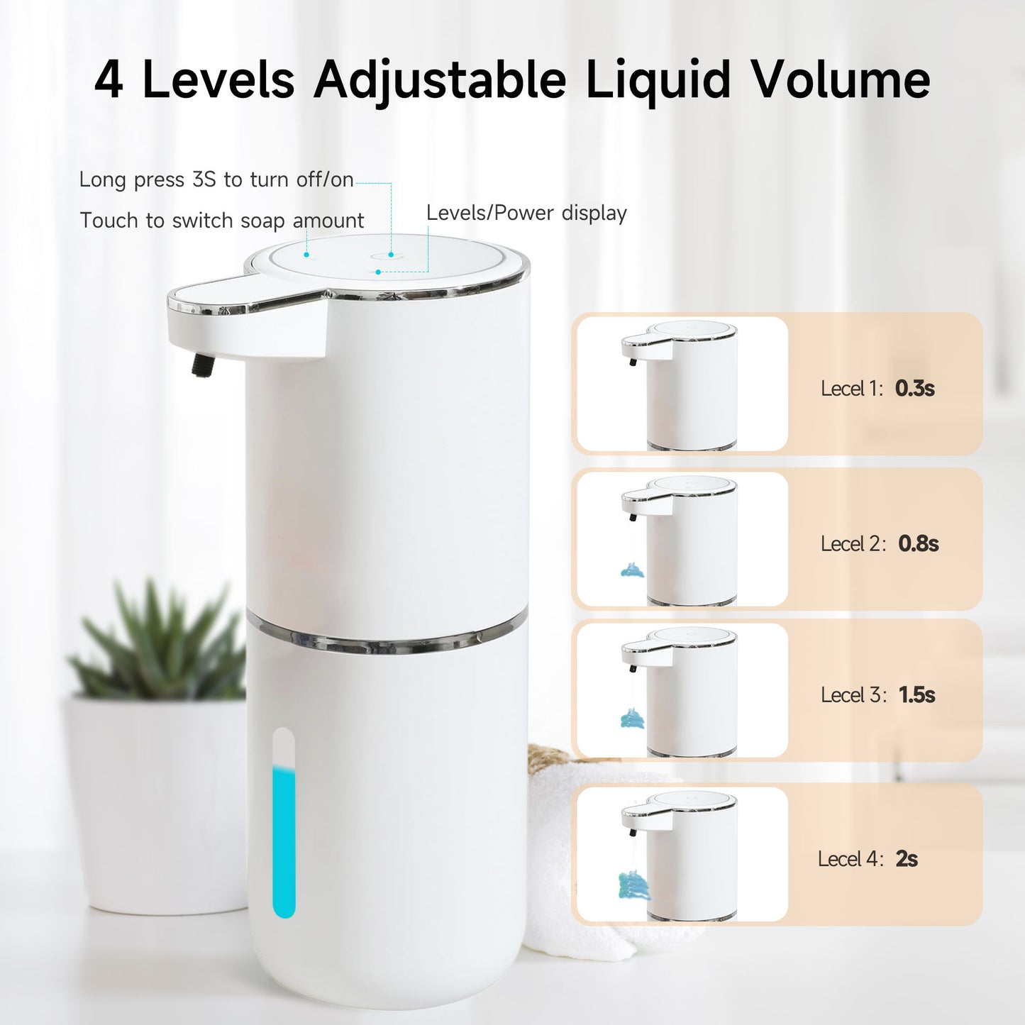 ALLJOY Automatic Liquid Soap Dispenser 12.8oz/380ML Electric Wall Mount Touchless Soap Dispenser for Kitchen Bathroom USB Rechargeable Hand & Dish Soap Dispenser