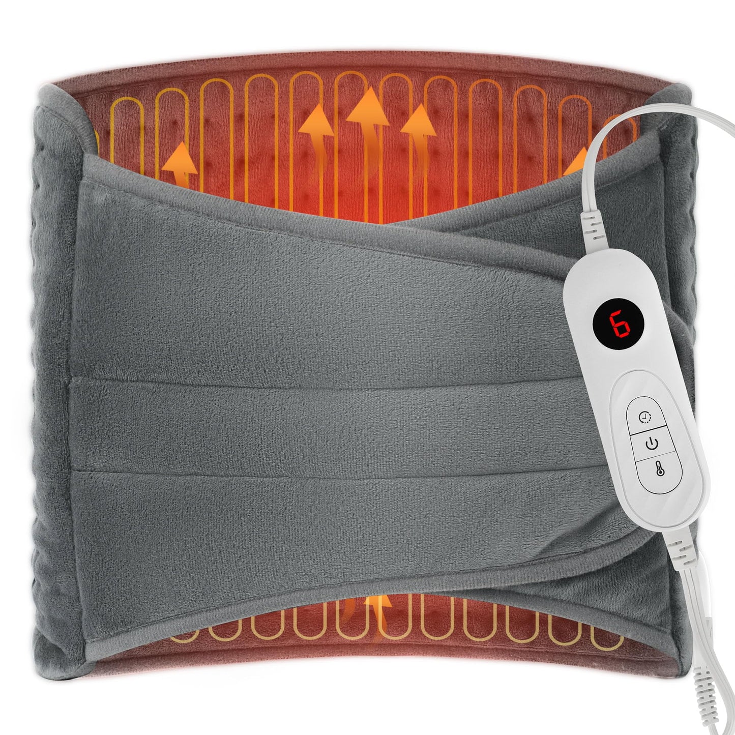 ALLJOY 12"x24"+20"Heating Pad for Back Pain Relief,Waist Belt with Heat for Lumbar Pain,Best Gift