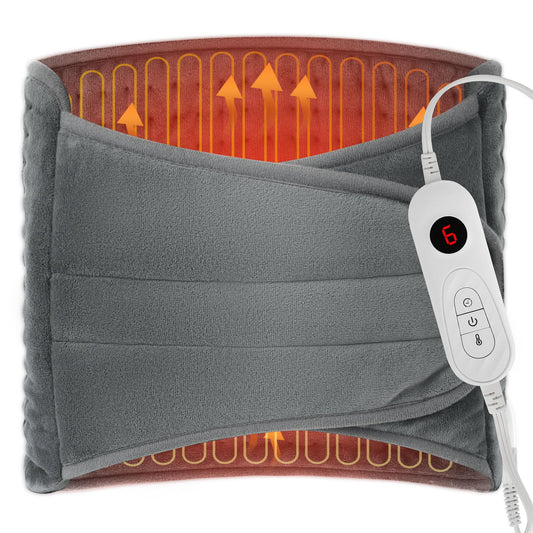 ALLJOY 12"x24"+20"Heating Pad for Back Pain Relief,Waist Belt with Heat for Lumbar Pain,Best Gift
