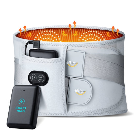 ALLJOY 67" Cordless Heating Pad for Back Pain Relief, 10000mAh Lower Back Massager with 3 Heat 3 Vibration, Gifts for Mom Women Men Dad