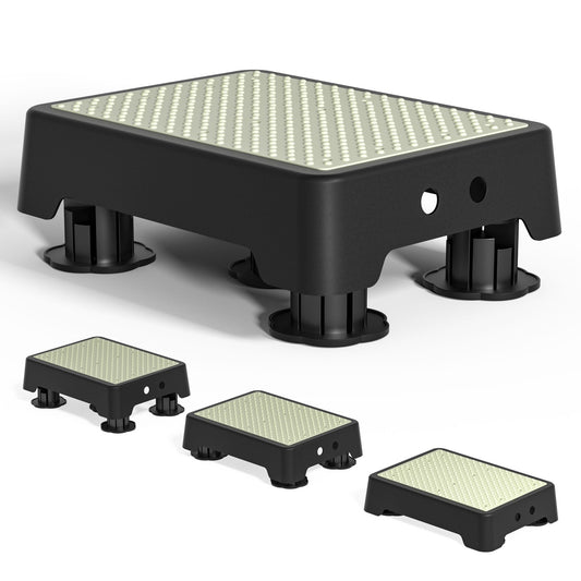ALLJOY Adjustable Step Stool for Adults, Noctilucent Bed Step Stools, 500 LBS Capacity Non-Slip Safety Step Platform Indoor and Outdoor for Seniors and Kids, Elderly Assistance at Night