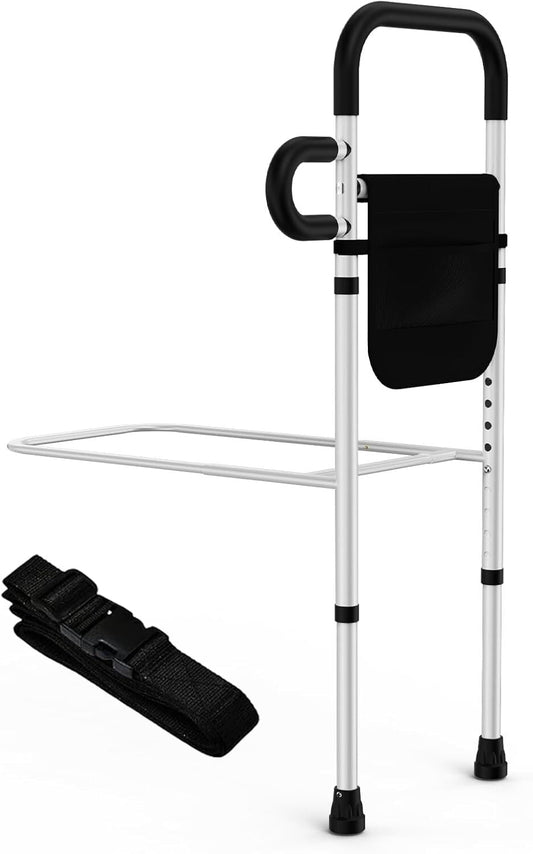 ALLJOY Bed Rails for Elderly, Adjustable Bed Assist Rails Adults Safety with Support Legs for Full Size Bed, Tool-Free Assembly