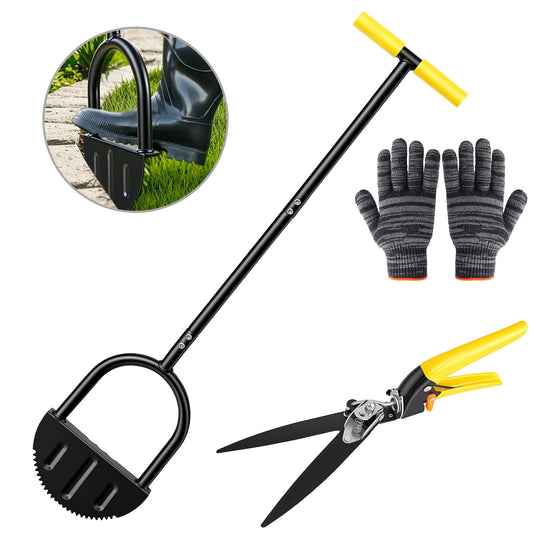 Hand Edger, Saw-Tooth Garden Edger, Half Moon Step Edger Manual Lawn Edger Set