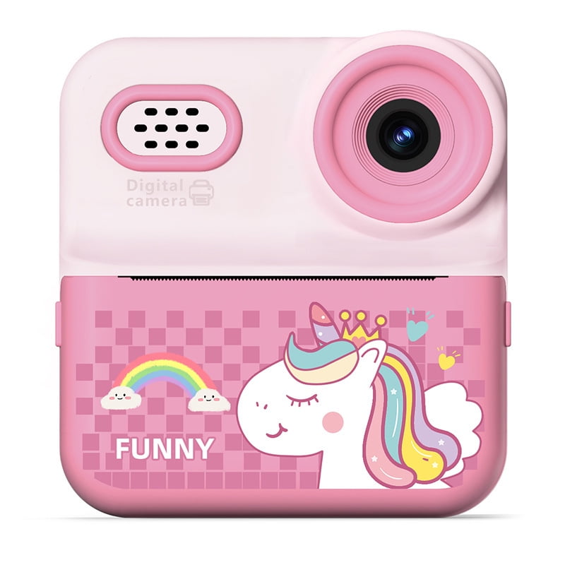 ALLJOY Instant Print Camera for Kids, 1080P Children Printable Cameras Christmas Birthday Gifts for Girls Age 3-10, Toddler Toy for 3 4 5 6 7 8 9 10 Year Old with 3 Roller Photo Paper (Pink)