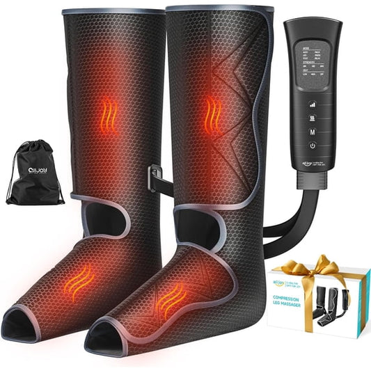 ALLJOY Leg Compression Boots Massager for Circulation and Pain Relief, Leg Air Compression Foot and Calf Massager with Heat