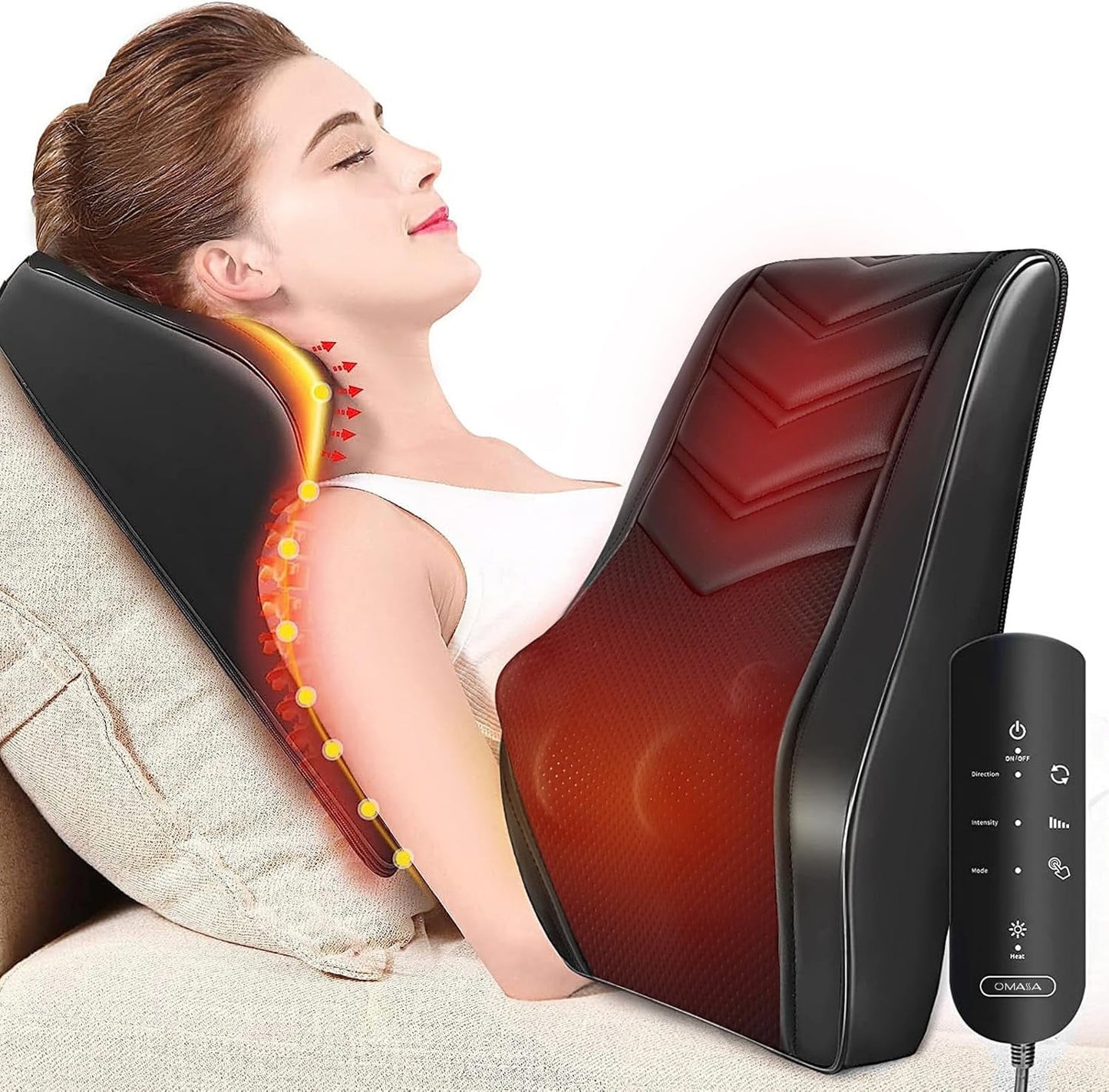 ALLJOY Lumbar Support Massager Pillow with Heat