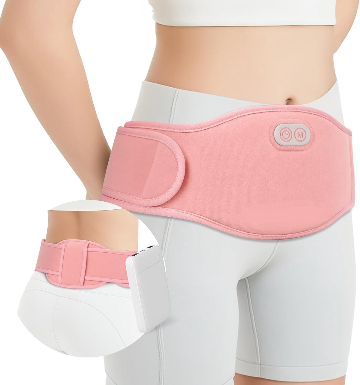 ALLJOY Portable Belly and Back Heating Pad for Period Cramps & Back Pain, Dual-Sided Wearable Pad with 3-Heat Settings & Timer, Portable Abdomen Waist Warmer for Women, Daughter, Girlfriend