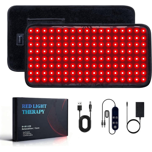 ALLJOY Red Light Belt 120 Beads Red Light Device with 660nm Red Light & 850nm Near Infrared Light, Comfort for Back, Shoulder, Waist Muscles, Ideal Gift for Women and Men