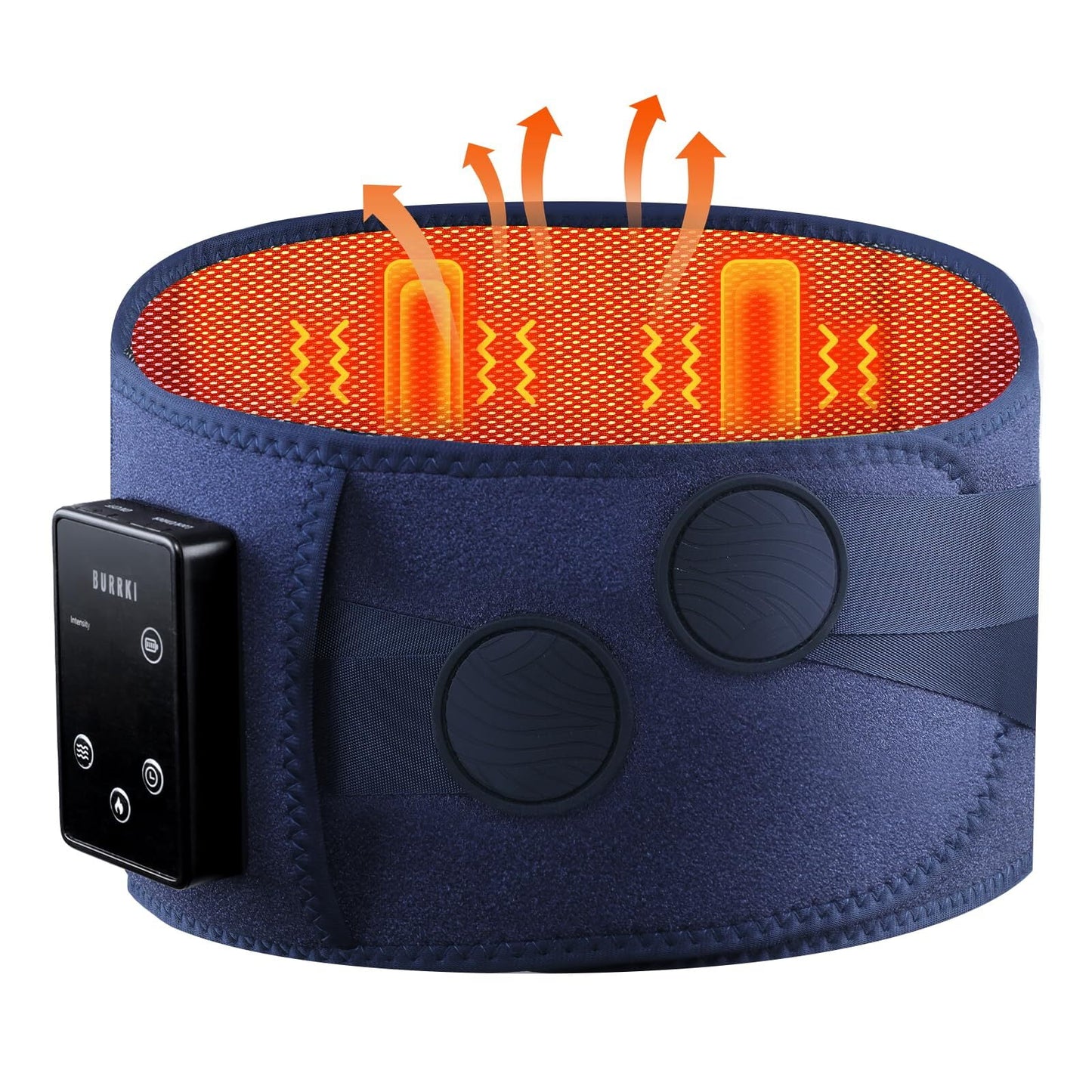 BURRKI Cordless Heating Pad for Back Pain Relief, 47-60" Lower Back Massager with 3 Heat & 3 Timer & 5 Vibration