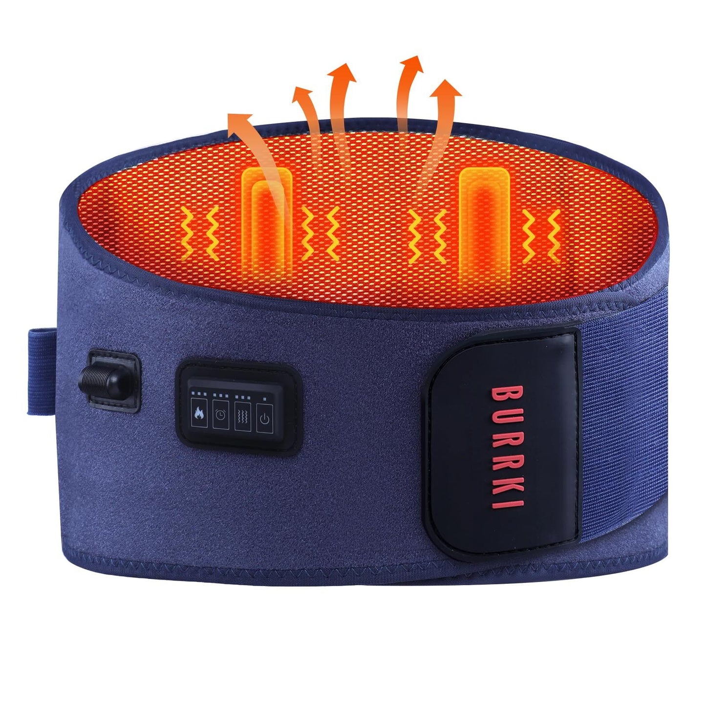 BURRKI Plug-in Heating Pad for Back Pain Relief, 47-60" Lower Back Massager with 3 Heat & 3 Timer & 5 Vibration