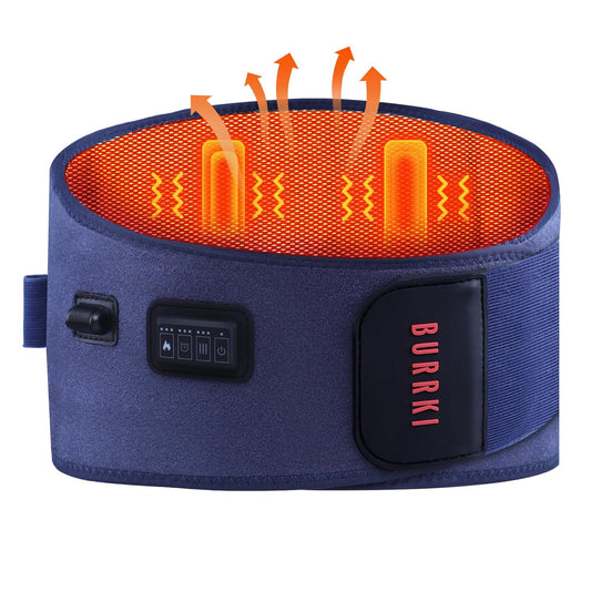 BURRKI Plug-in Heating Pad for Back Pain Relief, 47-60" Lower Back Massager with 3 Heat & 3 Timer & 5 Vibration