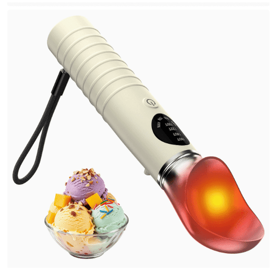 Heated Ice Cream Scoop,Okjoy, for Hard Ice Cream/Gelato,4-Speed Rechargeable Electric Warming Ice Cream Scooper with LED Display, Handheld Heating Up to 160°F, Easy to Clean
