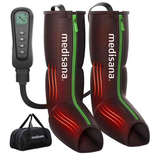 Medisana Leg Air Compression Massager with Heat,4 Modes&4 Intensity Levels,Calf & Foot Heating,Foot and Calf Massager Machine for Edema,Ideal Gift For Dad Mom